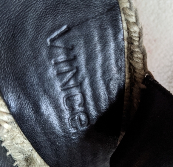 VINCE Sophie black leather wedge espadrille 7 - Picture 9 of 10